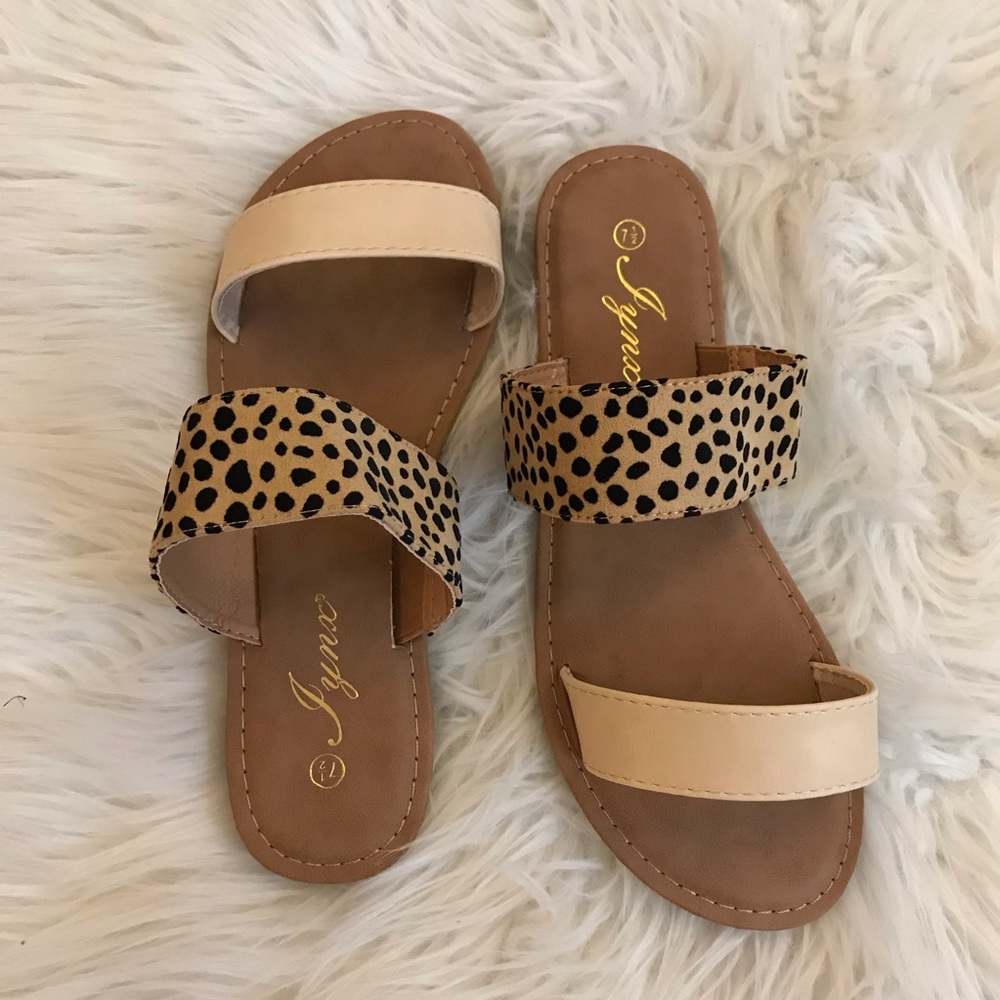 Cleo Double Banded Leopard Sandals - Picture 6 of 13